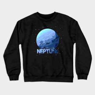 Neptune Planet Logo, Astronomy Space Exploration Art Crewneck Sweatshirt
